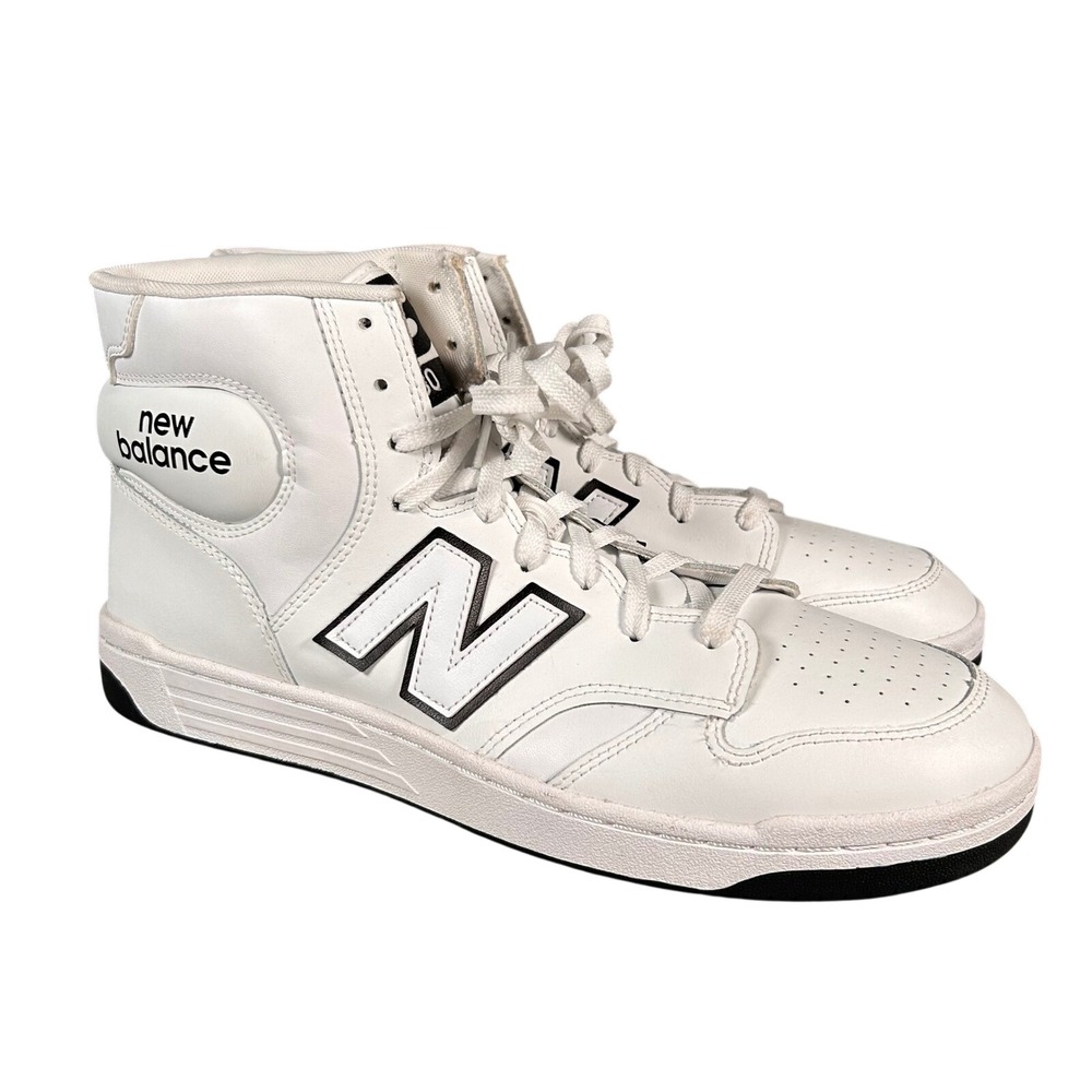 New Balance 480 High Top White Black Mens 13 D BB480COA Basketball Sneakers New